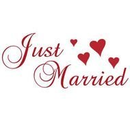 Autoaufkleber Just Married Crazy Art Connection