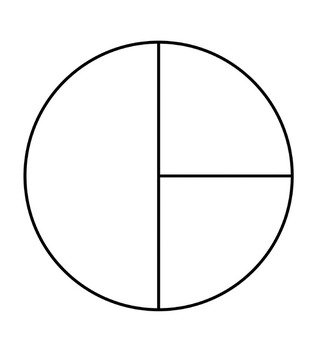 One Half And Two Quarters Of A Pie Fraction Etc
