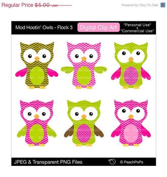 Chevron Owl Digital By Peachpopsclipart