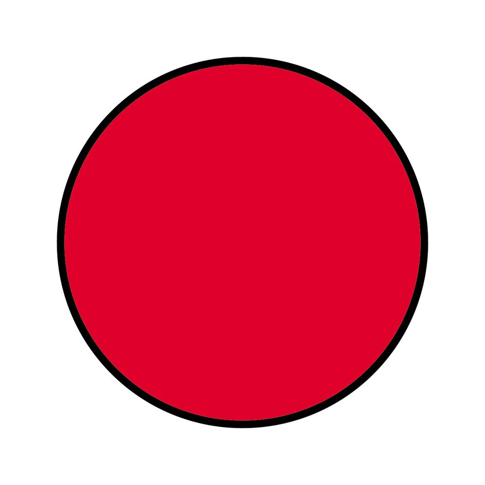 red circle on a white background