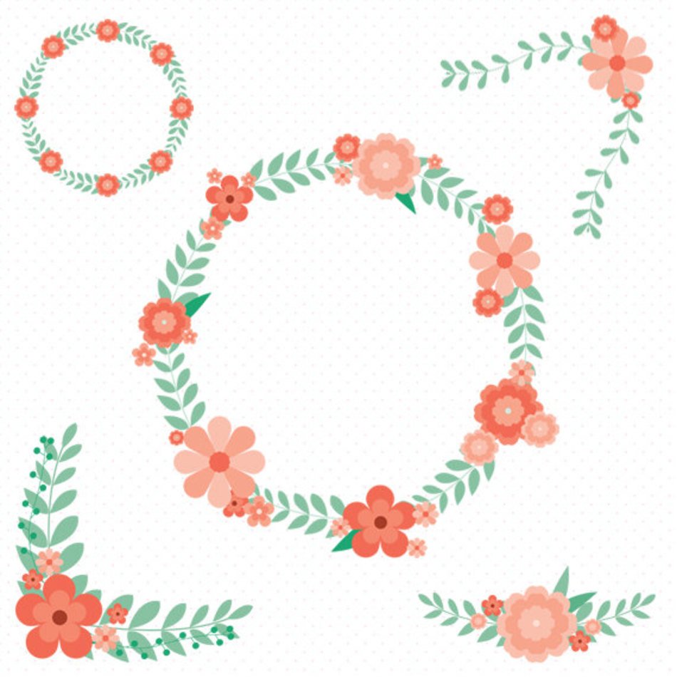Floral Flower Wreath By Designsnap