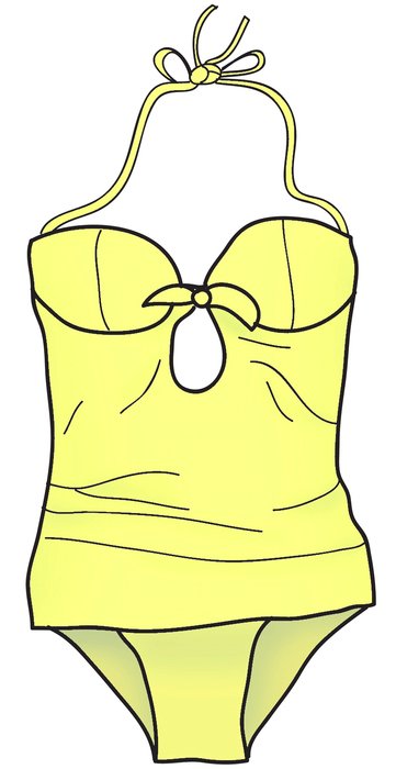 yellow bikini drawing