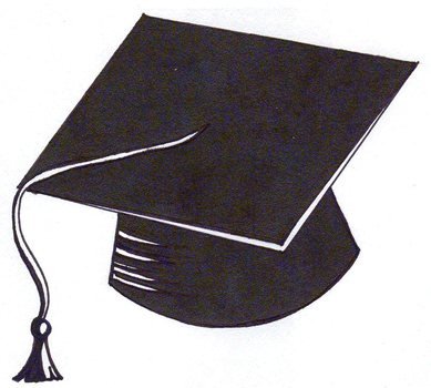 Graduations black hat drawing