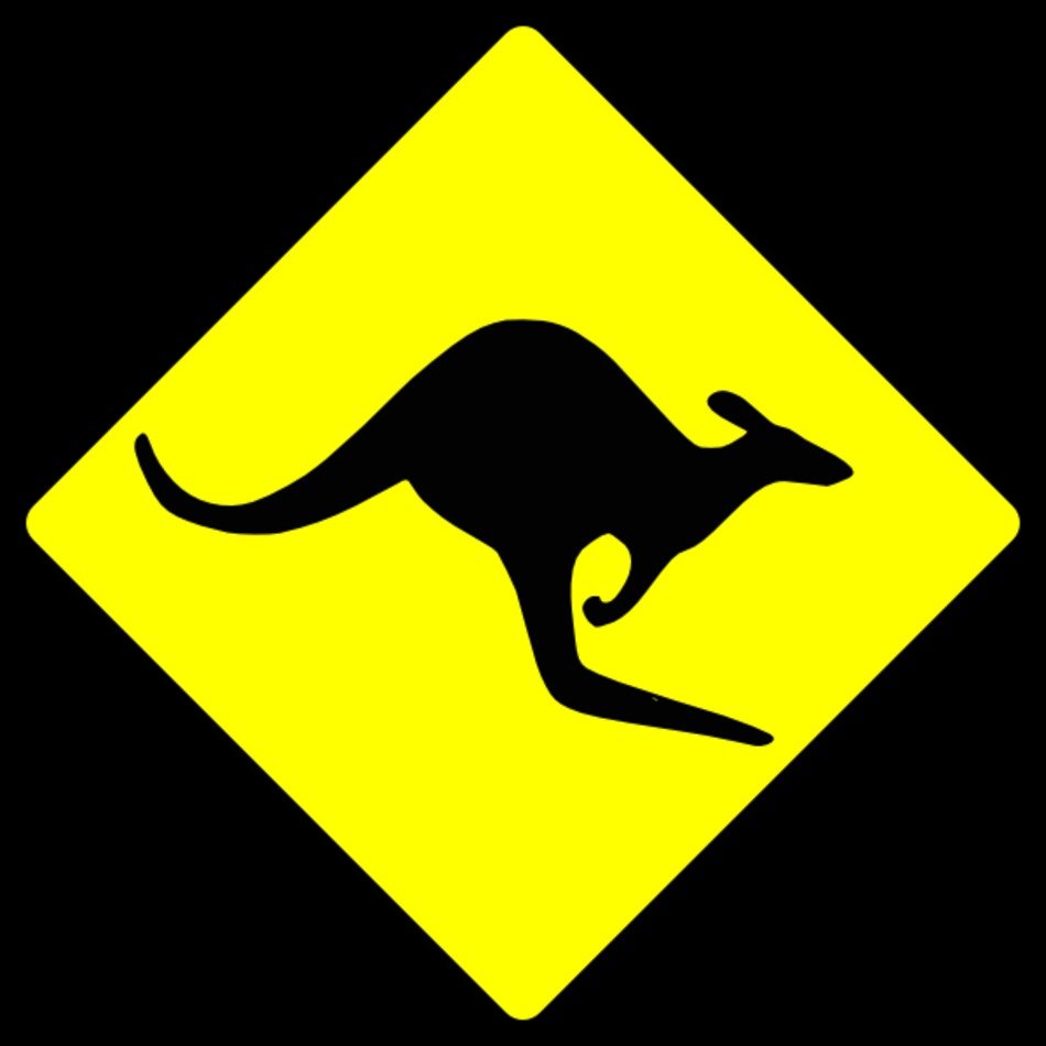 Caution Kangaroo At Clkercom Vector Online