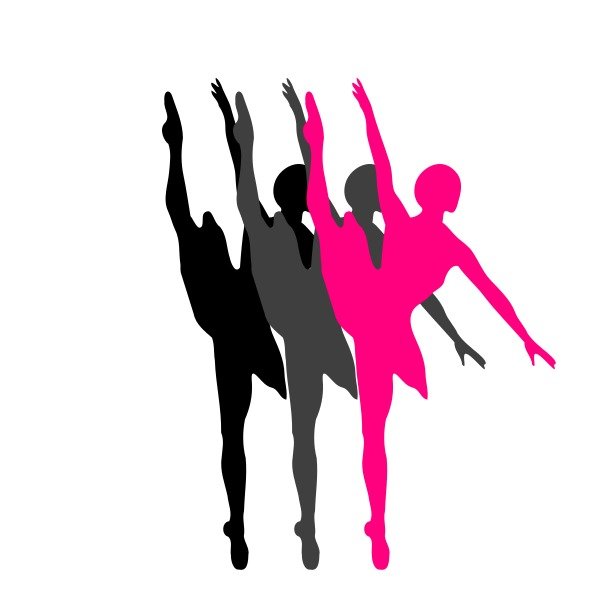 Triple Ballet Dancer Silhouette Vector Online N3