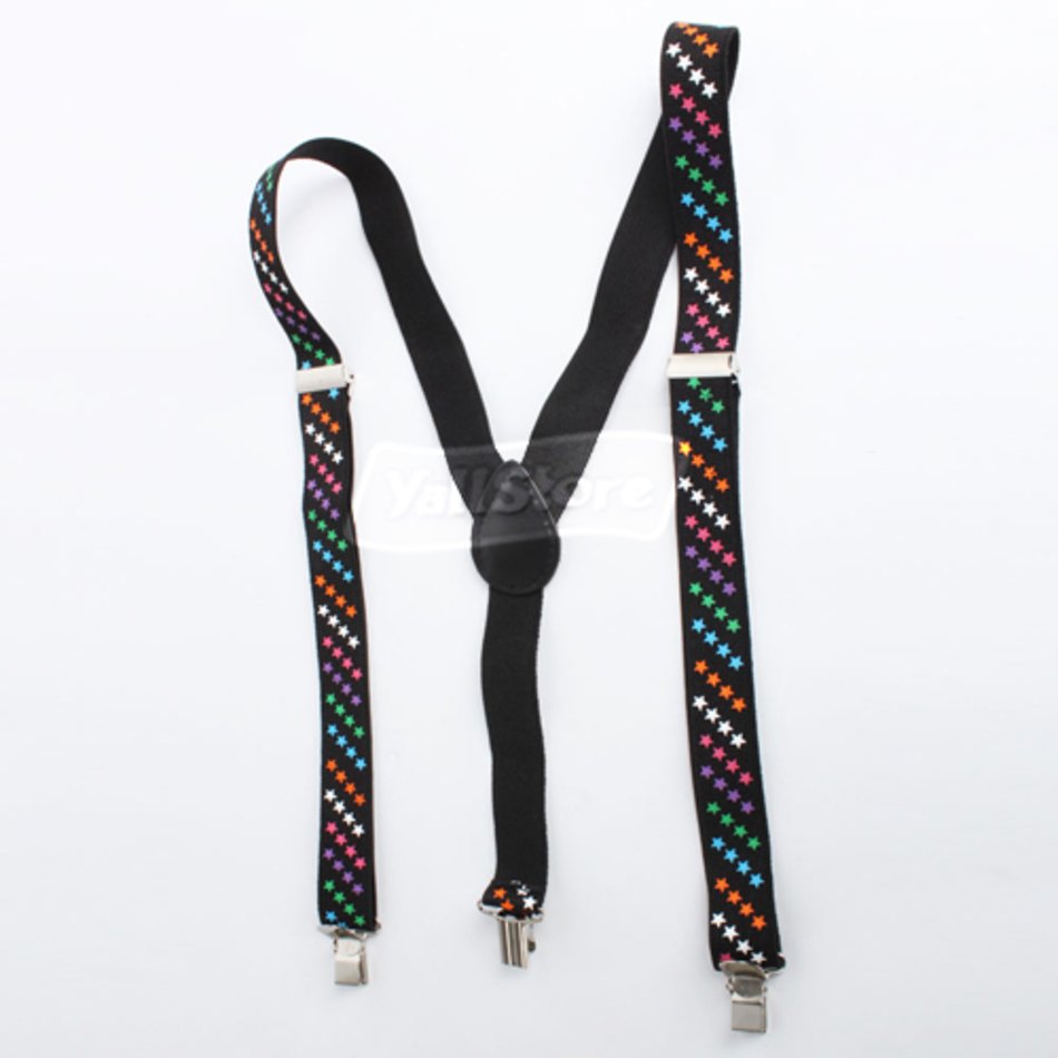 Suspenders Mens Ladies Adjust Clip On Y Back Pentagram Pattern Ebay