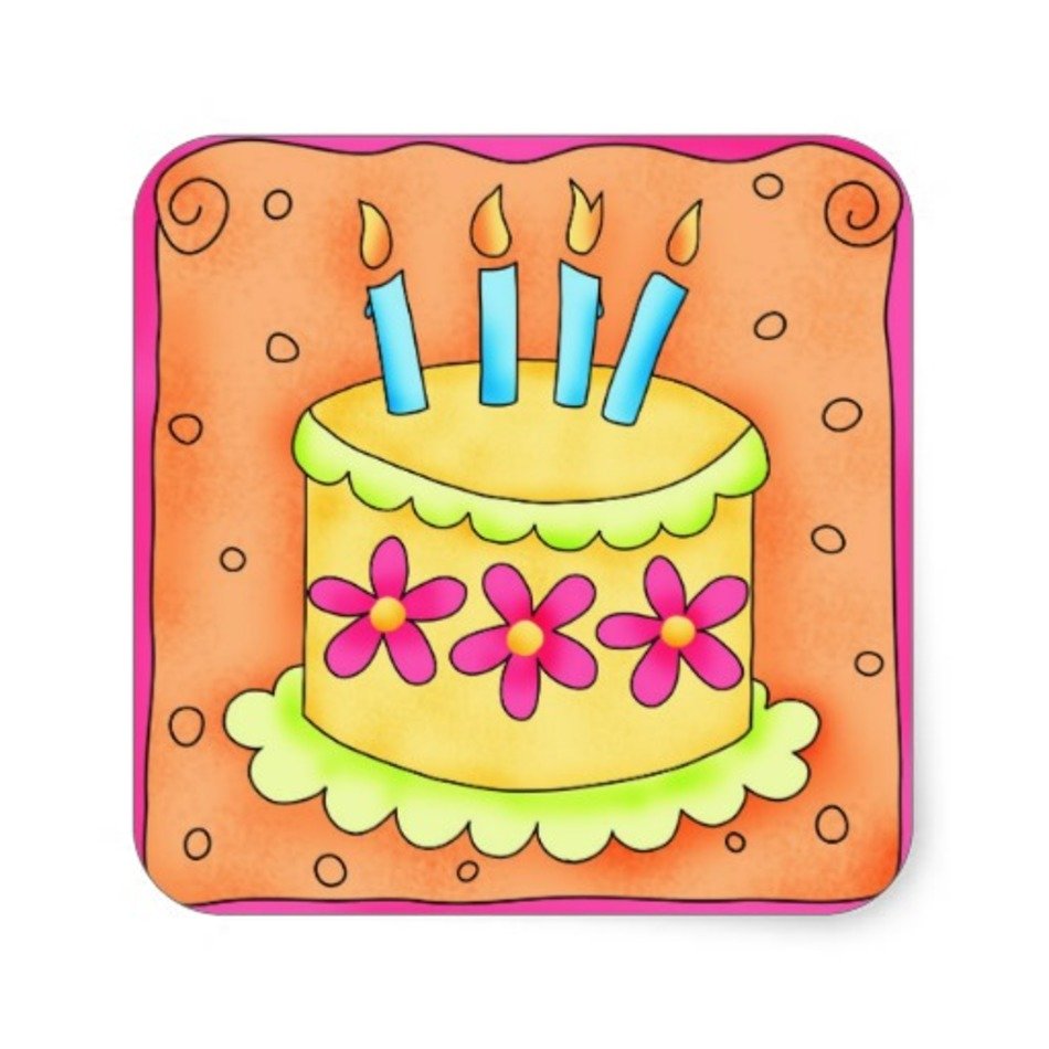 Orange Birthday Cake Able To Next Blue clipart