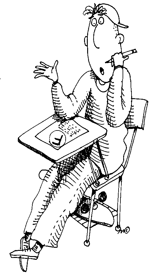 Clipart of a student and Test free image download