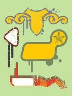 clipart of the Four Different Abstract Graphics