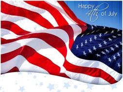 Clip art of the happy 4th of July card