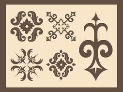 set of Retro Flourishes in frame