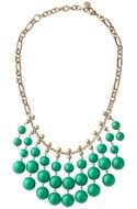 painted necklace with green beads