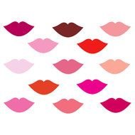 Clipart of many types of lipstick colores