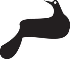 Black silhouette of the dove clipart