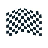 black and white sports flag on a white background