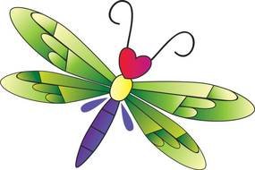 dragonfly pattern with green wings