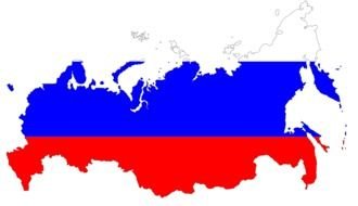 Russia map with flag