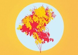 clipart trees with red and yellow leaves