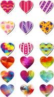 variety of colorful hearts as a picture for clipart