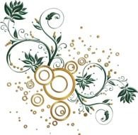 abstract yellow-green pattern on a black background
