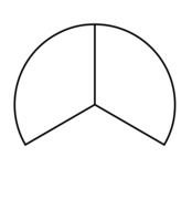 two from three Fractions of circle