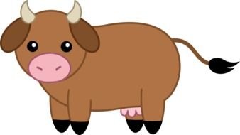 Brown cartoon cow