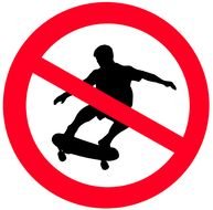 prohibition sign skateboarding