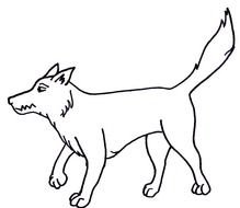 coloring page with a wolf