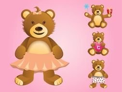 Cute Teddy Bears clipart