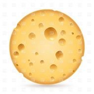 Swiss cheese on a white background