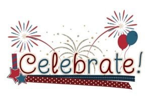 festive inscription with fireworks