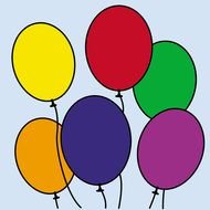 colored balloons on a light background