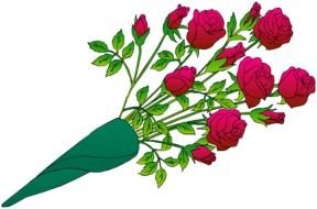 red Flower Bouquet drawing