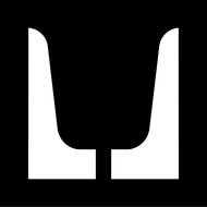 drawing of a white bull horn on a black background