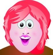 drawing of Cartoon pink Woman Smiling