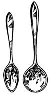 two different spoons for clipart