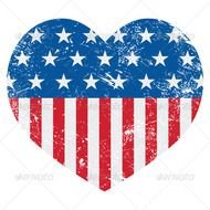 Graphicriver Usa America Retro Heart Flag 4182927