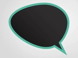 black speech bubble on gray background