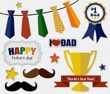 Fatherâs Day, set of drawings for greeting Cards