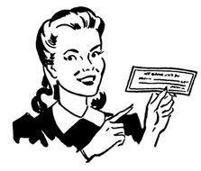 painted girl with money check