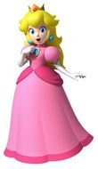 princess in a pink dress on a white background