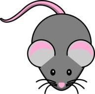 Pink And Grey Mouse drawing