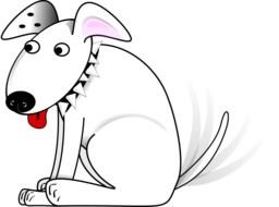 Drawing of the white dog clipart