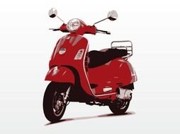 red Vespa Scooter drawing