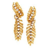 Boucheron Diamond And Gold Ear Pendants At 1stdibs