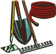 garden tools as a graphic image