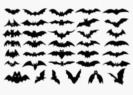 Vector Set Of Halloween Bat Silhouette Free Graphics All
