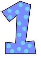 Clip art of blue Number One