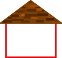 House Outline With Roof At Clkercom Vector Online