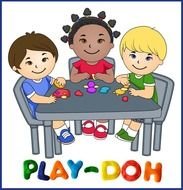 playing children as a graphic image